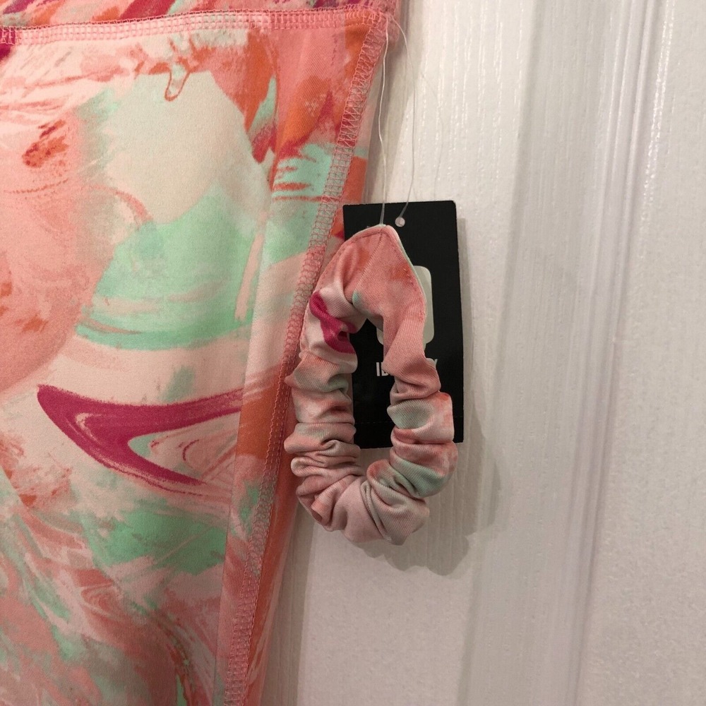 Ideology Girls XL Pink Shock Abstract Marble Print Leggings with Scrunchie Set - Picture 3 of 5